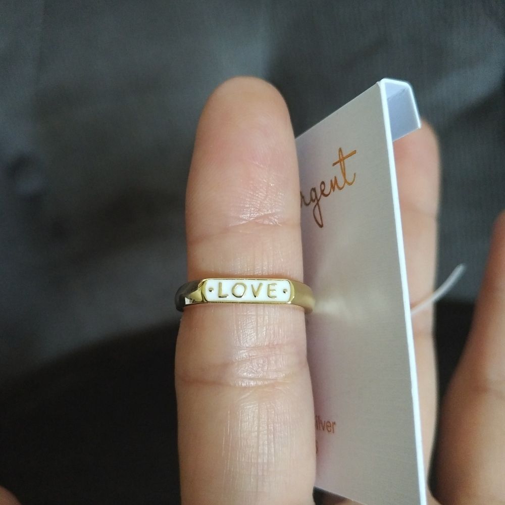 Cote d'Argent White Enamel "LOVE"❤️ Ring Sz 6 - Picture 9 of 16